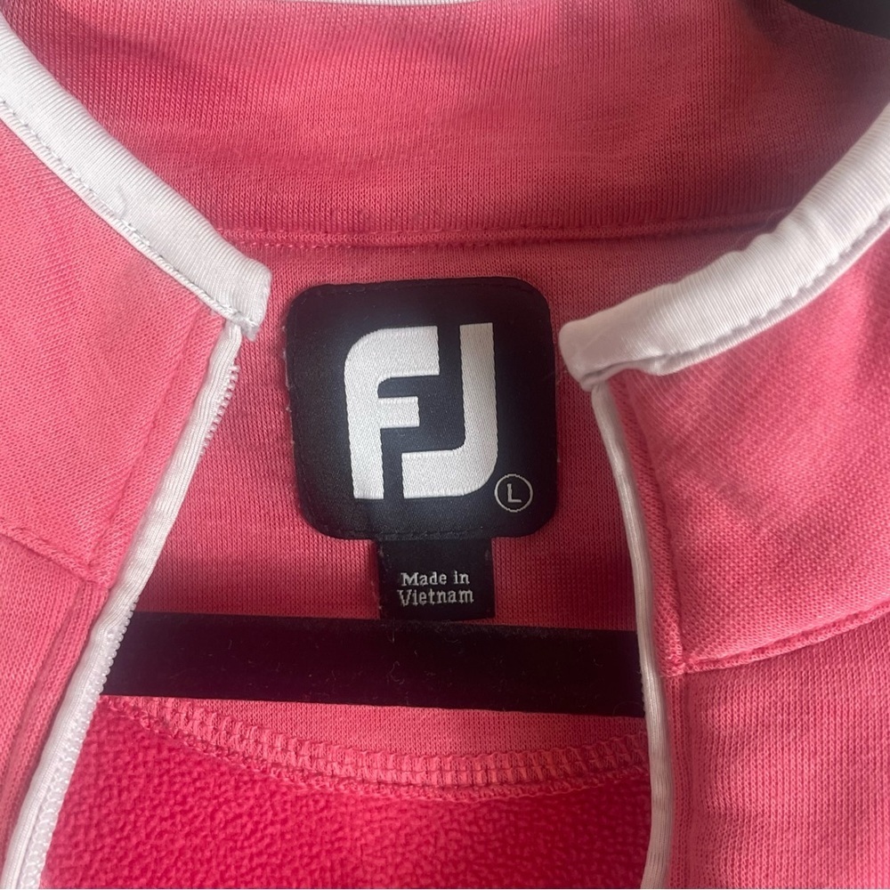 FootJoy men's Approach quarter-zip golf pullover in coral color - Picture 2 of 6